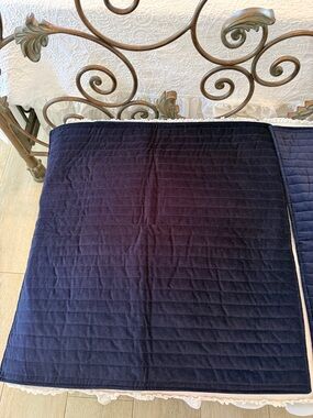 Pair of Navy Bombay Heritage Euro Pillow Covers